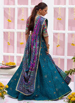 Load image into Gallery viewer, Farah Talib Aziz- Ayelina Teal Lehnga Choli | FTA-AT-090
