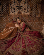 Load image into Gallery viewer, Ahmad Sultan – V New V neck Red Bridal | AS-Vrb-067