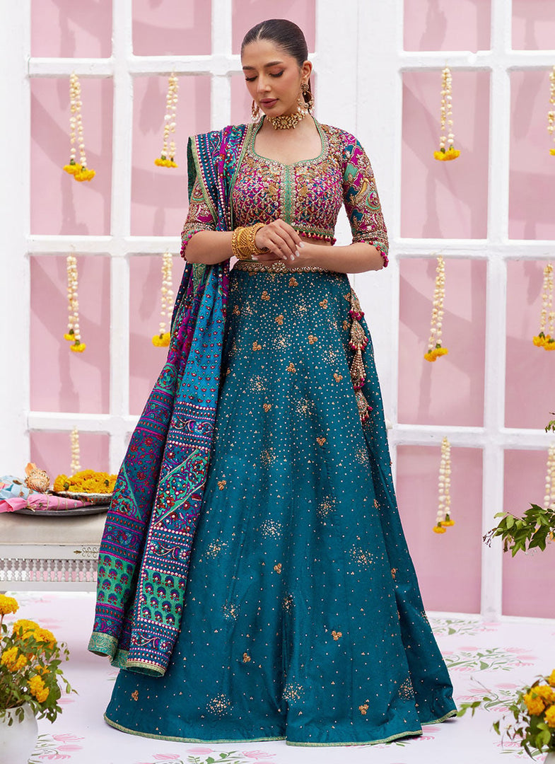 Farah Talib Aziz- Ayelina Teal Lehnga Choli | FTA-AT-090