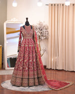 Load image into Gallery viewer, Ahmad Sultan – New Lehenga Choli Deep Red | AS-Lcr-070
