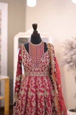 Load image into Gallery viewer, Ahmad Sultan – New Lehenga Choli Deep Red | AS-Lcr-070