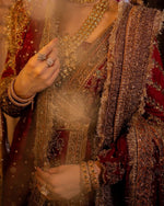 Load image into Gallery viewer, Ahmad Sultan – V New V neck Red Bridal | AS-Vrb-067