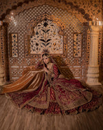 Load image into Gallery viewer, Ahmad Sultan – V New V neck Red Bridal | AS-Vrb-067
