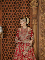 Load image into Gallery viewer, Ahmad Sultan – New Lehenga Choli Deep Red | AS-Lcr-070