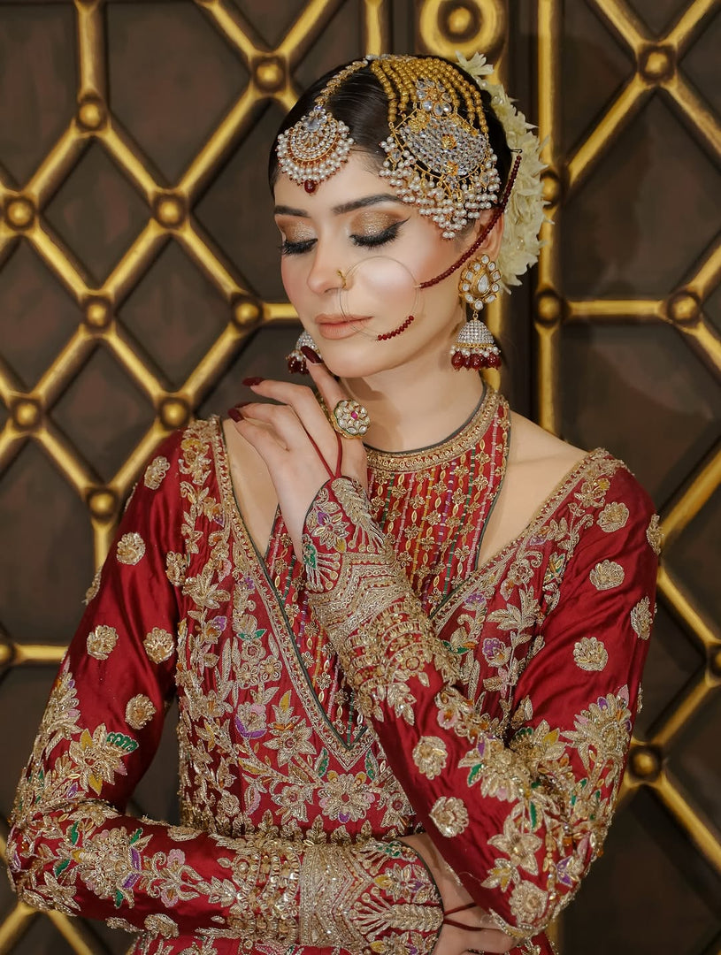 Ahmad Sultan – New Lehenga Choli Deep Red | AS-Lcr-070
